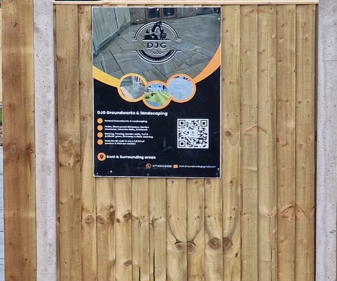 Fencing project with DJG site board