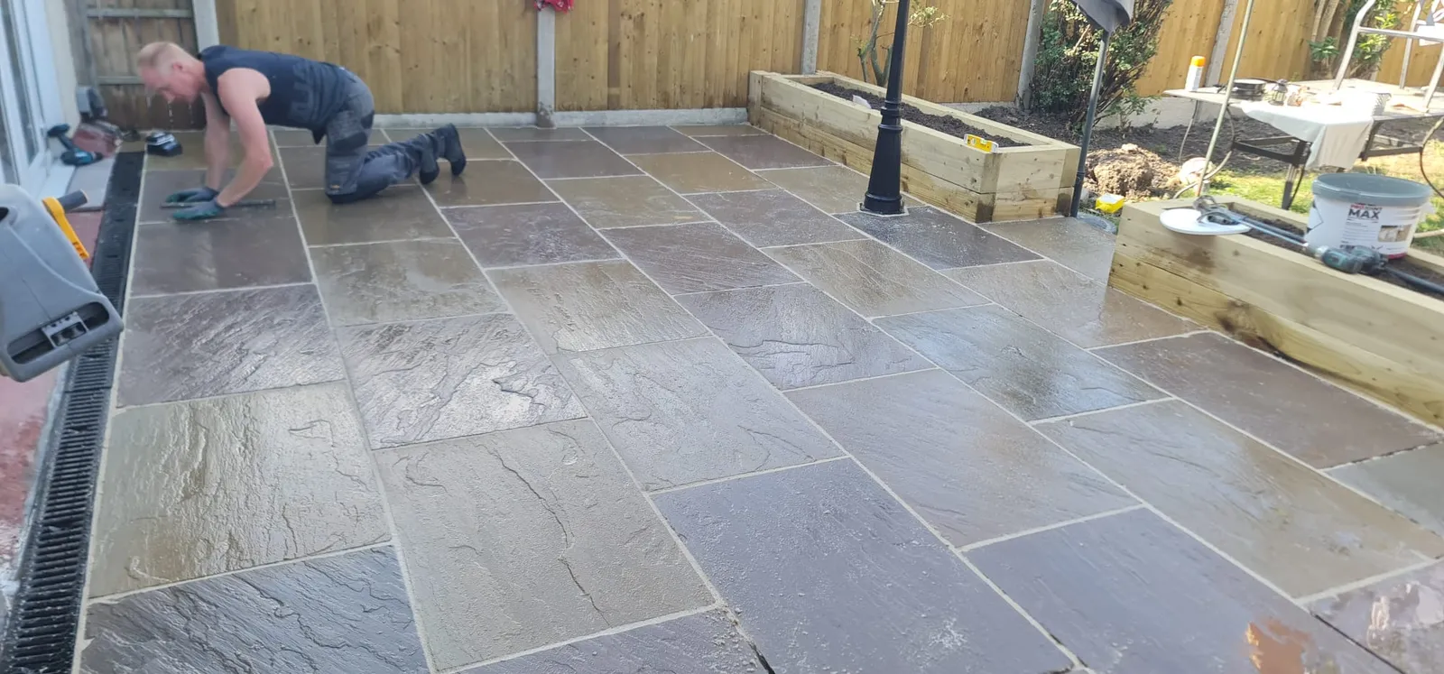 Garden and patio transformation by DJG Groundworks & Landscaping